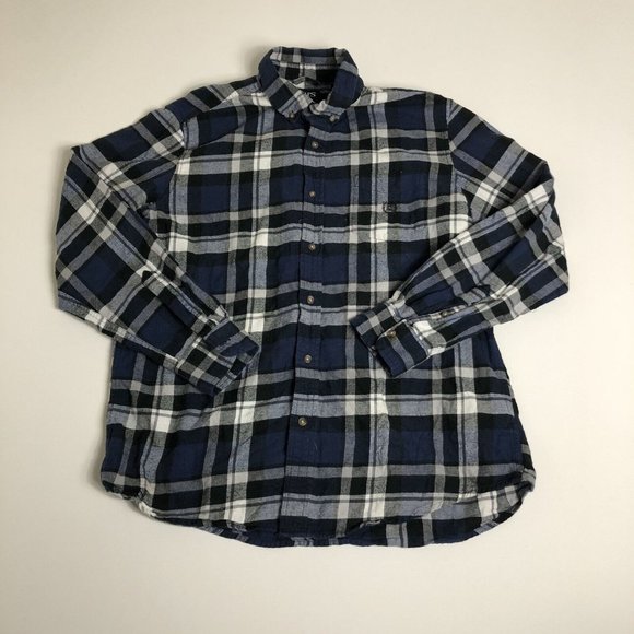 Chaps Performance Flannel‎ Breathable Shirt Blue White Size Large L16 - Picture 1 of 4